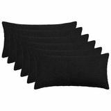 vidaXL - Kussensloop - 6 stuks - HEERLEN - Zwart - 40 x 80 cm - Katoensatijn
