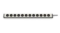 EHMANN 0600x00122031 aluminium universele aluminium stekkerdoos 12-voudig, 1,5 m snoer