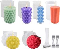 TQPXZO 6 Pièces moules de coulée de bougies en silicone