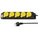 ITENSE 647881 stekkerdoos, waterdicht, 5 stopcontacten, IP44, 16 A, 3680 W, met schakelaar, kabel HO5RN-F 3G1 mm², 0,85 m, kinderbeveiliging, zwart en geel