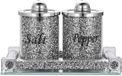 Set de salière et poivrière - Design scintillant - Set de 3 - Verre et laiton