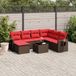 Maison Exclusive - Salon de jardin 8 pièces avec coussins, marron, polyrotin