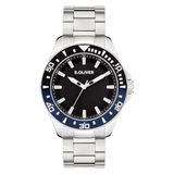 s.Oliver Montre pour homme - Ronde - Argent - 41 mm - Montre en métal avec mouvement à quartz sur le bracelet en acier inoxydable avec boucle déployante - Montre analogique - Étanche 10 ATM