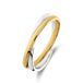 Lucardi Dames Zilveren bicolor ring - Ring - 925 Zilver - Zilver- en goudkleurig - 17.50 / 55 mm