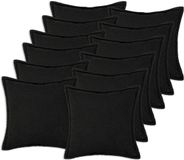 vidaXL - Kussensloop - 12 stuks - HOUTEN - Zwart - 50 x 50 cm - Bouclé