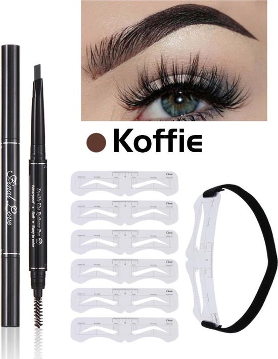 DW4Trading DW4Trading® Wenkbrauw sjabloon + Microblading Tattoo Pen koffie