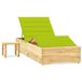 VidaXL Ligbed met tafeltje en kussen, Grenenhout, Groen