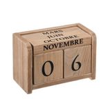 Atmosphera Houten Blok Kalender - Frans - Klein Tafelmodel