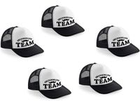 Bellatio Decorations Vrijgezellenfeest snapback cap / truckers pet - 6x stuks - Vrijgezellen Team - zwart - heren
