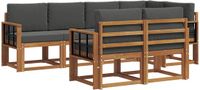 vidaXL Hoek loungeset 7-delig Natuurlijk en Antraciet Acacia Hout