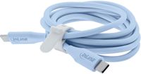 InLine Colour your Charge USB C-kabel, 100 W, PD snellaadkabel, USB-C naar USB C, siliconen oplaadkabel, flexibel, voor iPhone 16, 15, iPad, Galaxy S23, S22, S21 Pixel tablets, 1 m, ijsbonbon, 35891B