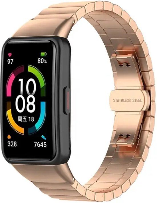 Stalen bandje voor Huawei Band 6 - Rosé goud