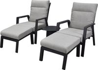 AVH-Collectie Barolo lounge balkonset 5 delig verstelbaar antraciet aluminium