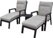AVH-Collectie Barolo lounge balkonset 5 delig verstelbaar antraciet aluminium