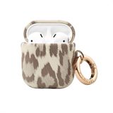 Selencia Sabi Case met panterprint - Hoesje geschikt voor AirPods 1 / 2 - Soft Ivory