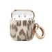 Selencia Sabi Case met panterprint - Hoesje geschikt voor AirPods 1 / 2 - Soft Ivory