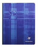 Clairefontaine 69741C 5 stuks notitieboeken, achterkant van canvas, 17 x 22 cm, 192 pagina's, grote ruitjes, wit papier, 90 g, gelamineerde omslag, willekeurige kleuren