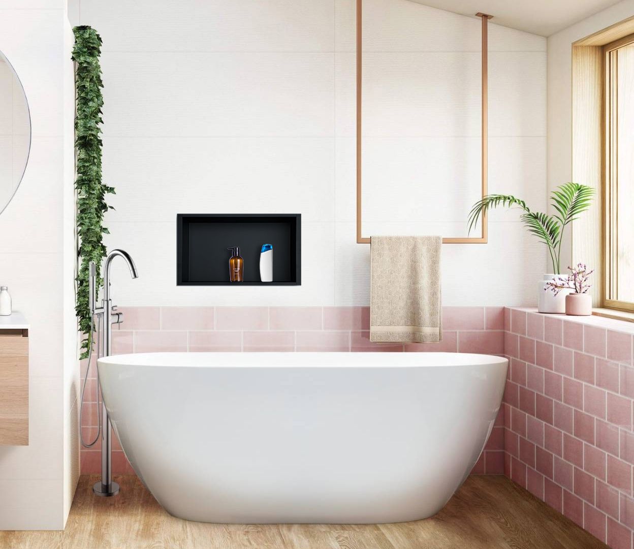 Sani Royal Inbouwnis - RVS - Mat Zwart - 30x60 cm - 7cm Diep