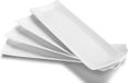 Unyqoos® Set de 4 assiettes de service en céramique blanc rectangulaire 30x10 cm