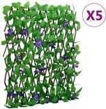 vidaXL - Kunstplant - klimop - op - latwerk - 5 - st - uittrekbaar - 180x60 - cm - groen