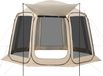 Tente moustiquaire, 3660 x 3380 x 2300 mm, tente pliante avec moustiquaire pour 10-12 personnes, avec auvent extensible, tente portable avec moustiquaire et sac de transport, avec filet sur les côtés, adaptée pour terrasse, sports de plein air, beige