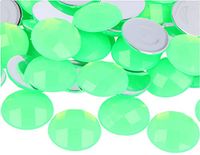 Decoratieve edelstenen van acryl, cirkel, neongroen, 25 mm. 100 stuks.