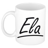 Bellatio Decorations Ela Naam koffiemok - beker - met sierlijke letters - wit