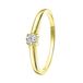 Lucardi Dames Ring gold bezet met zirkonia van Swarovski 3,5mm - Ring - Cadeau - Echt Zilver - Goudkleurig