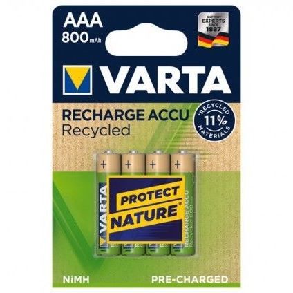 Varta AAA Oplaadbare Batterijen | 800 mAh | NiMH | 4 stuks