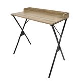 HOME DECO FACTORY HD0510 Moderne bureau met opbergruimte, elegant en ergonomisch ontwerp, ideaal voor thuiswerken en studeren, zwartbruin, 80x48 cm
