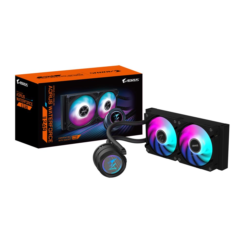 GIGABYTE AORUS WATERFORCE II 240 Processor Alles-in-één vloeistofkoeler - 12 cm - Zwart