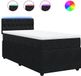 vidaXL Boxspring met matras fluweel zwart 80x200 cm