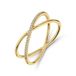 Lucardi Dames Zilveren goldplated ring gekruist met zirkonia