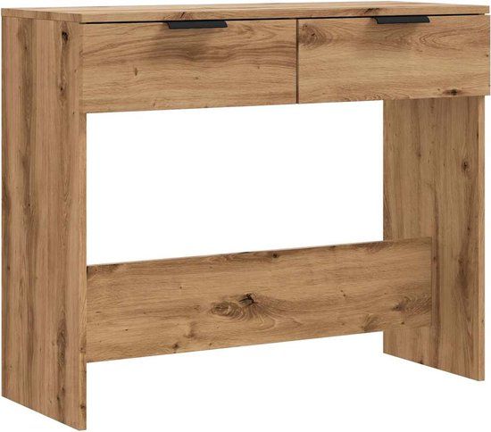 vidaXL Wandtafel 90x36x75 cm bewerkt hout artisanaal eikenkleurig