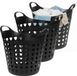 Excellent Houseware Panier à linge flexible - 3x - noir - 26 litres - plastique - 40 x 41 cm