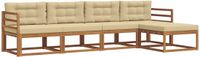 vidaXL - Acacia Hout Loungeset Bank 5-Zits Natuurlijk en Beige