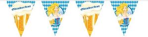 Folat Oktoberfest Bierfeest vlaggenlijn - slinger - met blonde dame - 10 meter