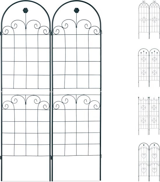 Relaxdays plantenklimrek - set van 2 - klimplantenrek - plantensteun - rankhulp B