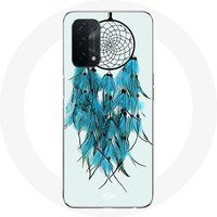 Maniacase Etui voor Oppo A54 5G Dream Catcher blauw witte achtergrond