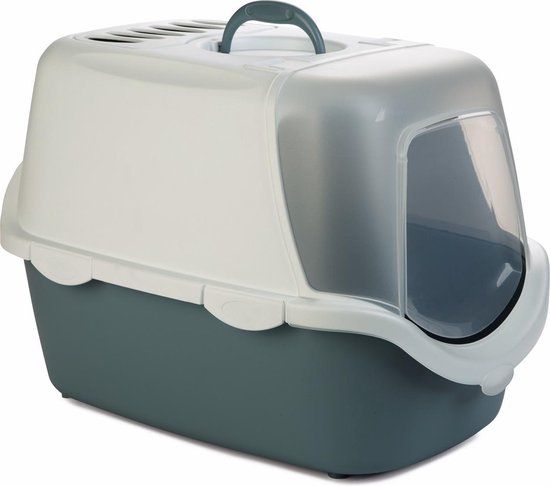 Stefanplast Catchy Easy Clean Kattenbak - Wit/Lichtblauw - 56 x 40 x 40 cm