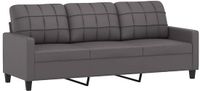 vidaXL Driezitsbank 180 cm Kunstleer Grijs
