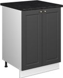 Vicco Wastafelkast Fame-Line, Anthrazit-Gold Landhaus/Wit, 60 cm