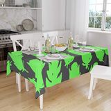 Bonamaison Tafelkleed, Anti-Mold, Sneldrogend, Waterdicht, 100% Polyester Tafellaken, Neon groene rook, 140 x 160 Cm