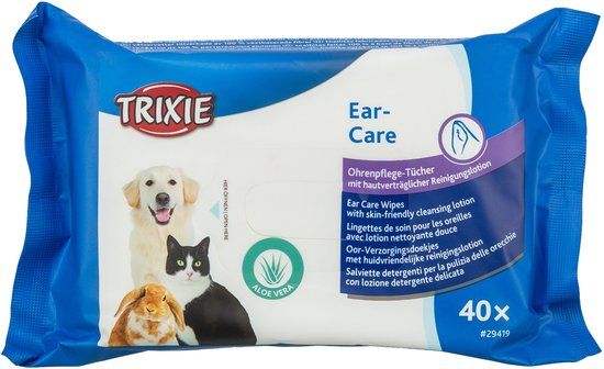 Trixie Oor Verzorgingsdoekjes - Aloë Vera - 40 Stuks