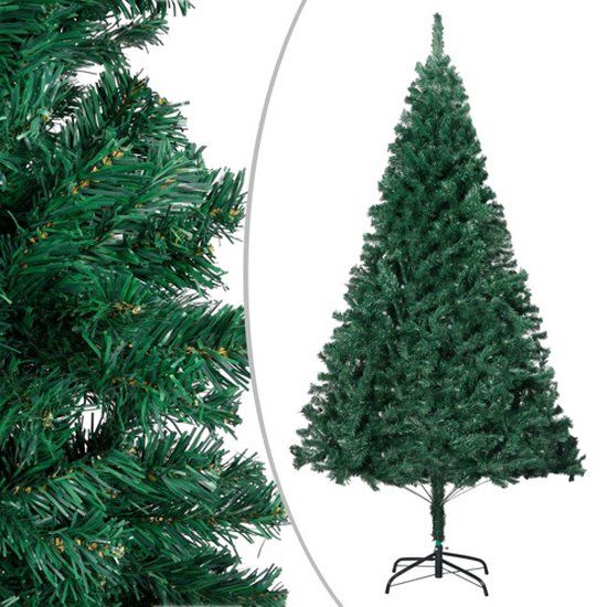 vidaXL Kunstkerstboom met dikke takken 240 cm PVC groen
