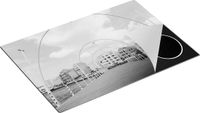 Chefcare Inductie Beschermer Willemstad Gekleurde Huisjes - Zwart Wit - 75x50 cm