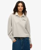 Superdry Femme Polo de Rugby Graphique Athletic Essentials Gris Clair Taille: 38