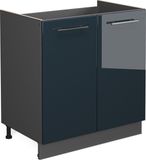 Vicco Fame-Line Meuble sous vasque – 80 cm, WB Marbre Bleu foncé laqué brillant