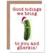 Wee Blue Coo Kerstkaart Merry Happy Gherkin Tings