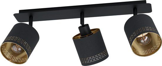 EGLO Esteperra Spot - 3-Lichts - E27 - 57,5 cm - Zwart/Goud
